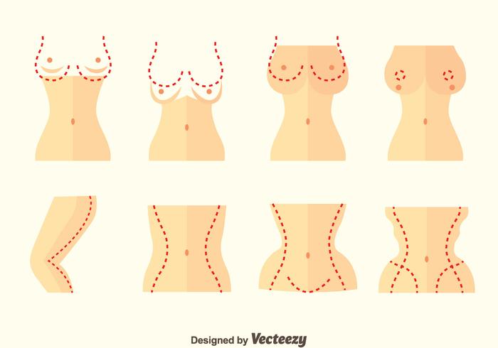 Conjunto de vector de cirugía plástica