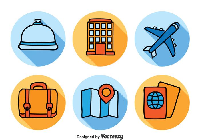 Conjunto de iconos de hotel y viajes vector
