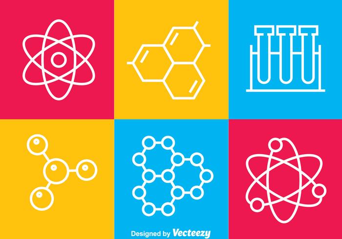 Iconos de la línea de la ciencia vector