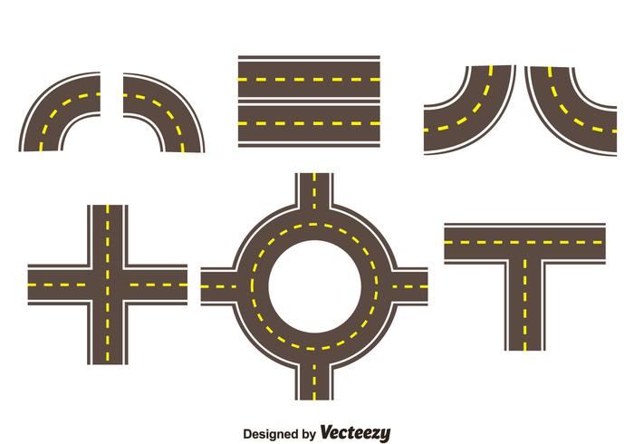 Roads Collection Set Vector