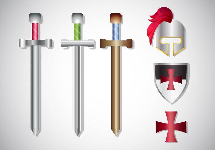 Templar Caballero Gradiente Vector Set