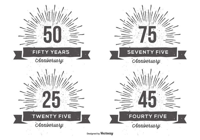 Retro Anniversry Label Set Retro Anniversry Label Set