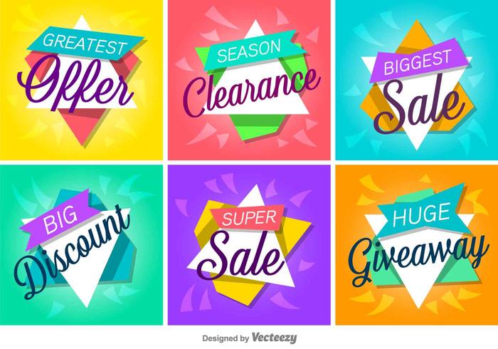 Venta y etiquetas vectoriales de descuento / Banners vector