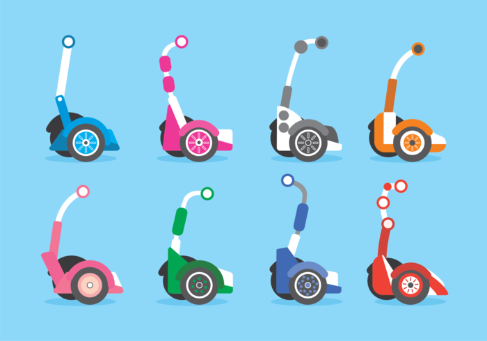 Segway Flat Icons vector