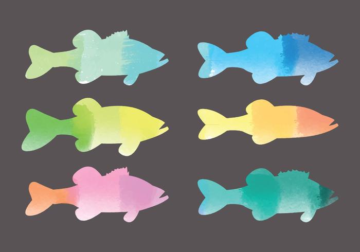 Vector Watercolor Fishes