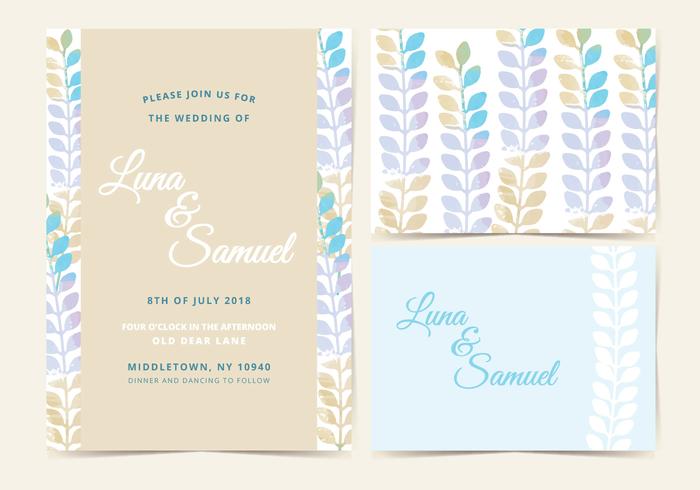 Vector Pastel Wedding Invite