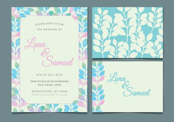 Vector Pastel Wedding Invite