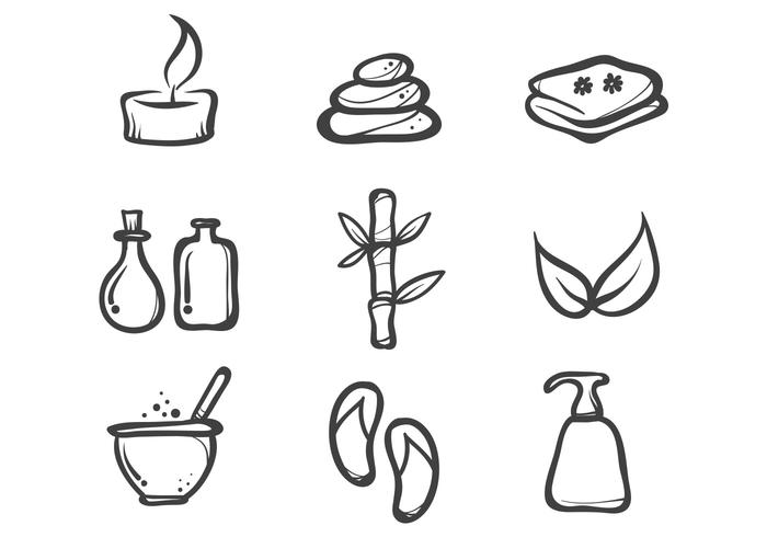 Ink Drawn Spa Icon Vectors
