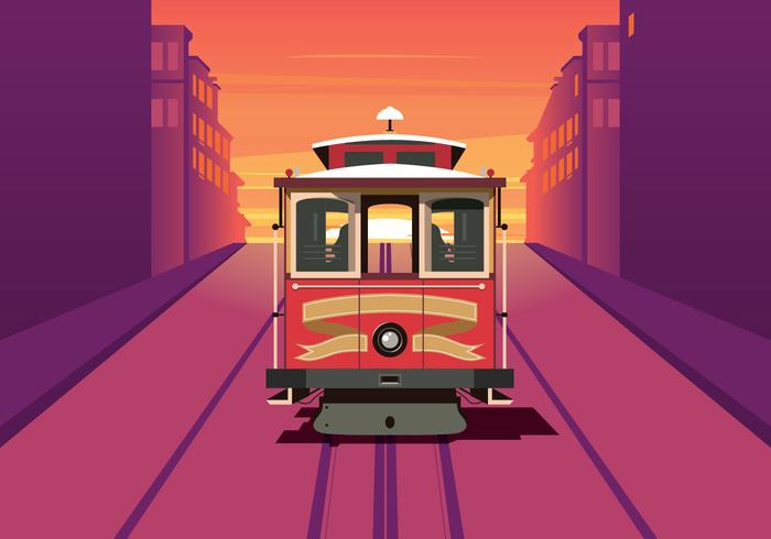 Cable Car Sunset Background Cable Car Sunset Background