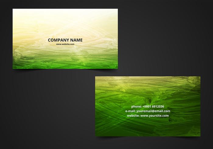 Vector Green Painted Visiting Card Pack