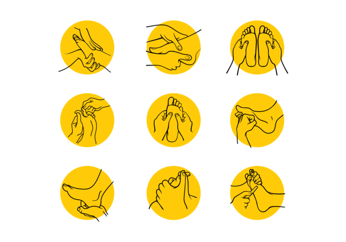 Set of Hand Drawn Reflexology vector