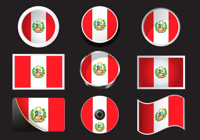 Peru Flag imágenes de stock vector