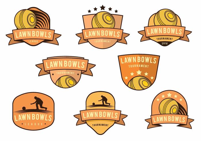 Lawn Bowls Badge Set vector