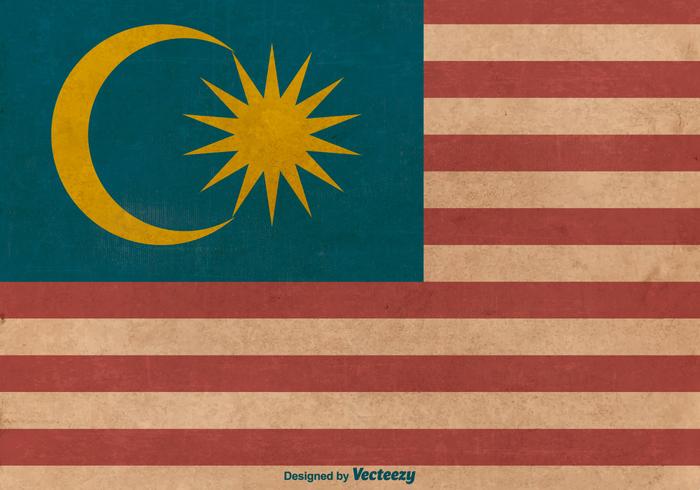 Grunge Style Flag of Malaysia vector