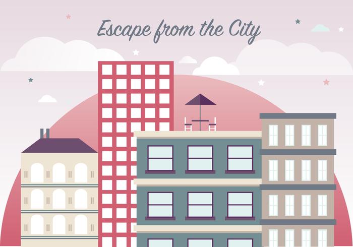 Flat Cityscape Vector Illustration