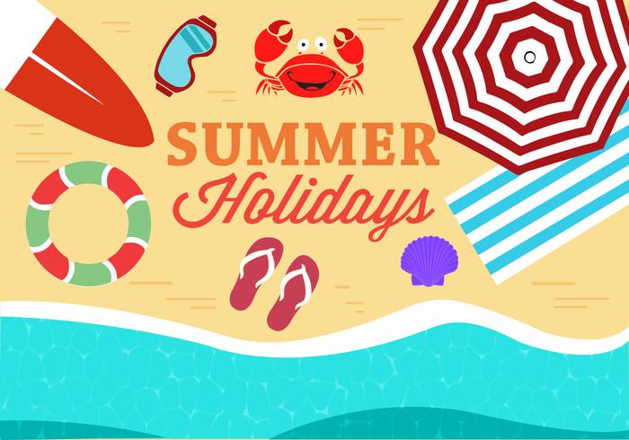 Free Summer Beach Vector Illustration