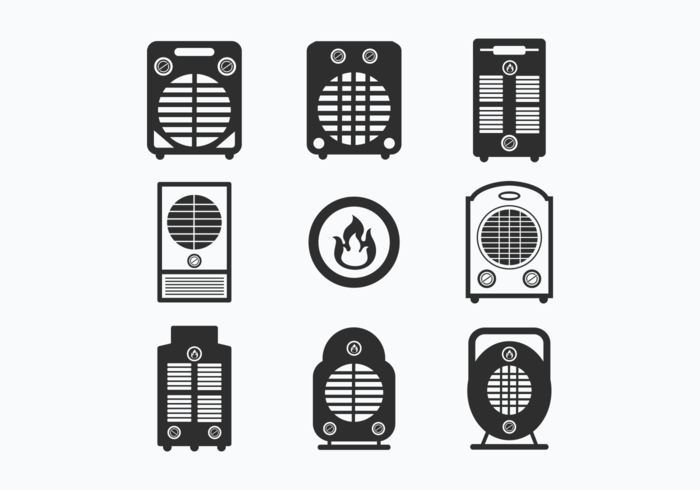 Set Icons of Heater  vector