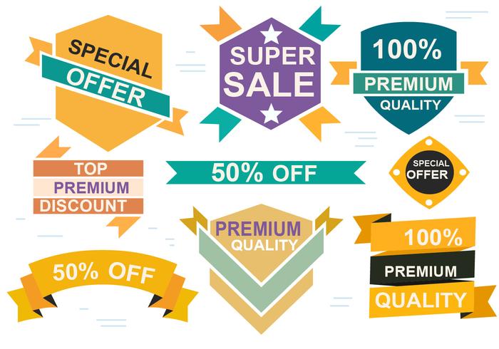 Free Sale Origami Design Vector Labels Free Sale Origami Design Vector Labels