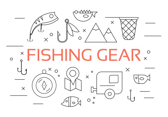 Vector Set of Fishing Tools Vector Set of Fishing Tools