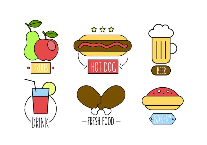 Vector Set of Fast Food Meals Vector Set of Fast Food Meals