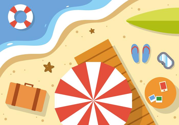 Free Summer Beach Vector Illustration