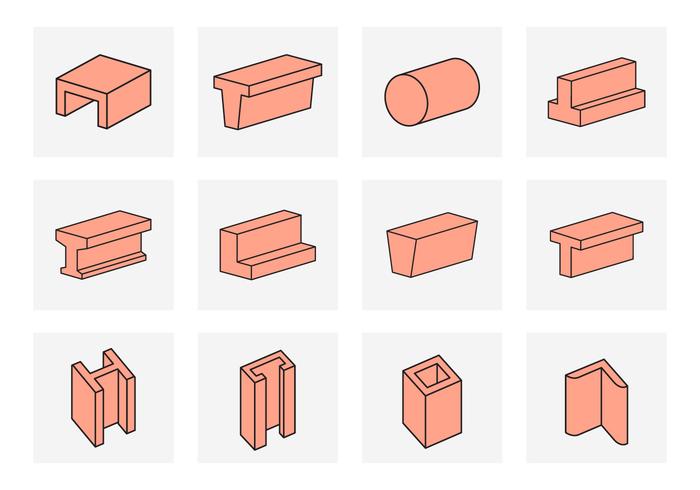 Vector Illustration of Steel Beams