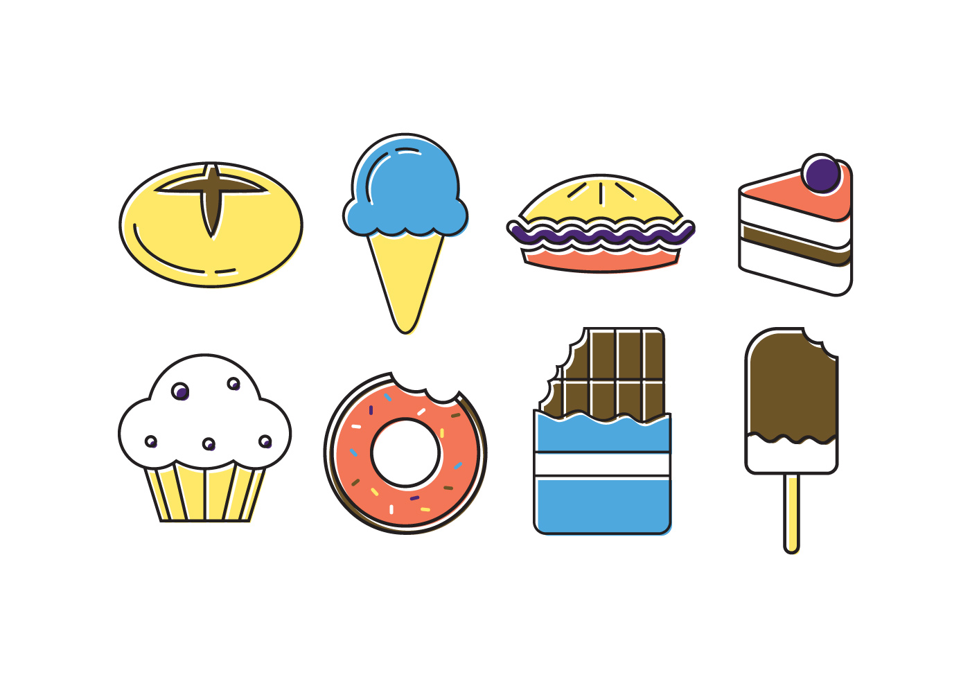 Vector Set of Sweets 117555 - Download Free Vectors, Clipart Graphics