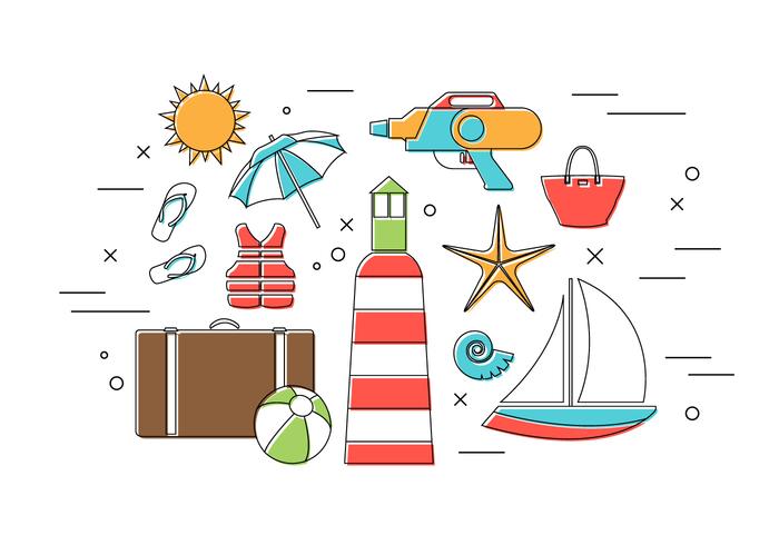 Vector Set of Summer Icons