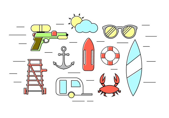 Vector Set of Summer Icons