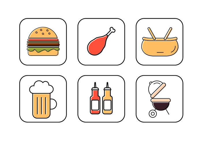 Vector Set of Icons for Family Picnic Vector Set of Icons for Family Picnic