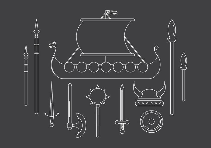 Vector Conjunto de iconos Vikingo