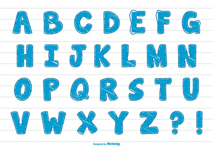 Cute Scribble Style Alphabet Set Cute Scribble Style Alphabet Set