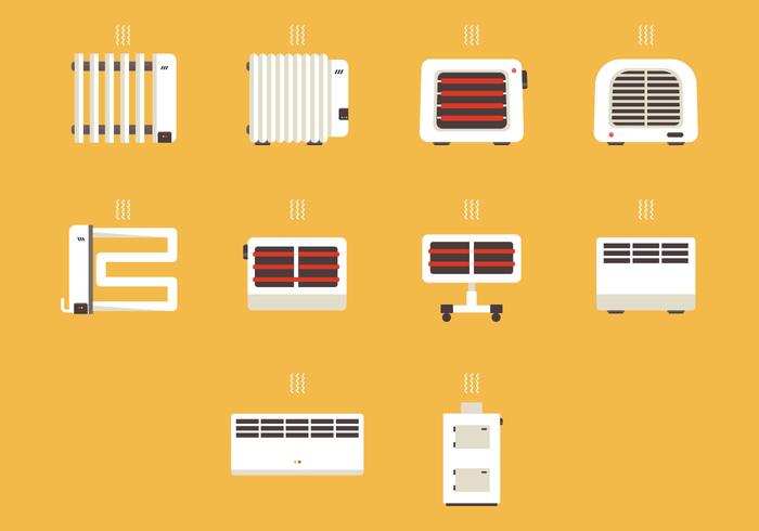 Heater Device Icon Set Heater Device Icon Set
