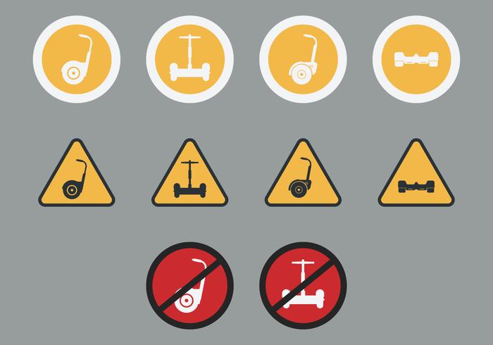 Segway Signs Icon Set Segway Signs Icon Set