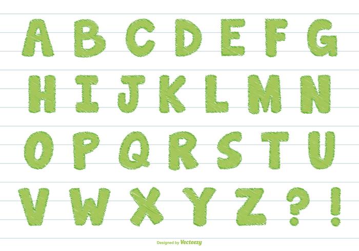 Cute Scribble Style Alphabet Set Cute Scribble Style Alphabet Set