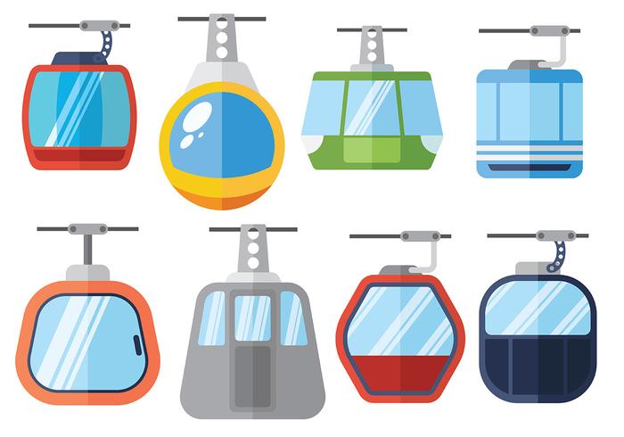 Free cable car icons vector