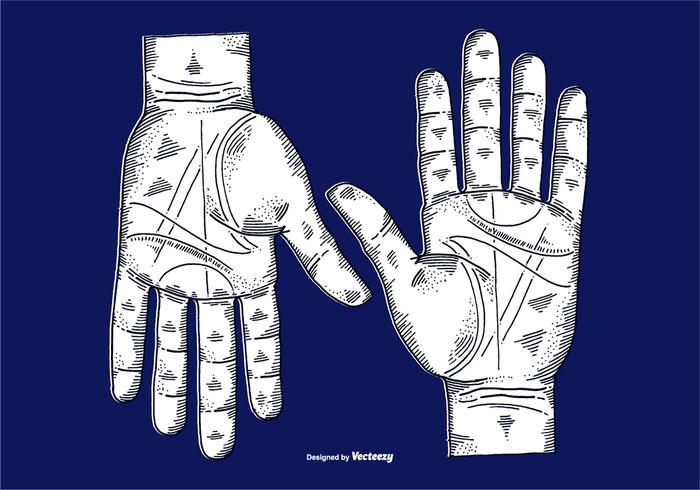 VECTOR ETCHED HANDS - LINE DRAWING