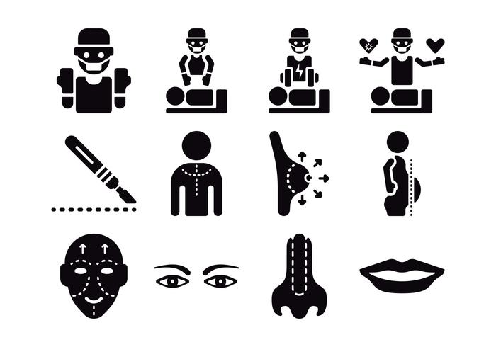 Plastic Surgery Icons vector