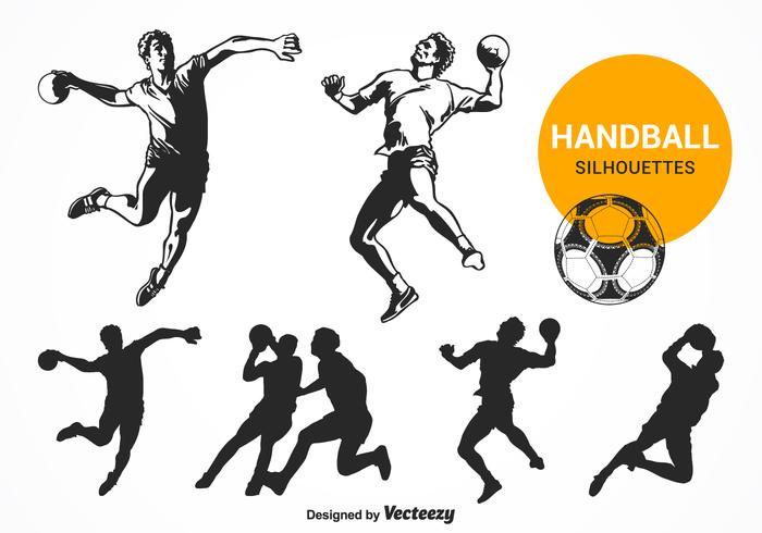 Vector libre siluetas de balonmano