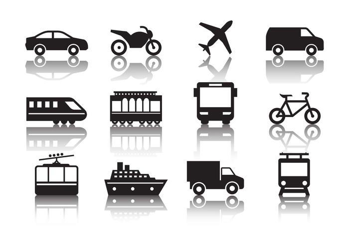 Iconos de transporte gratis vector