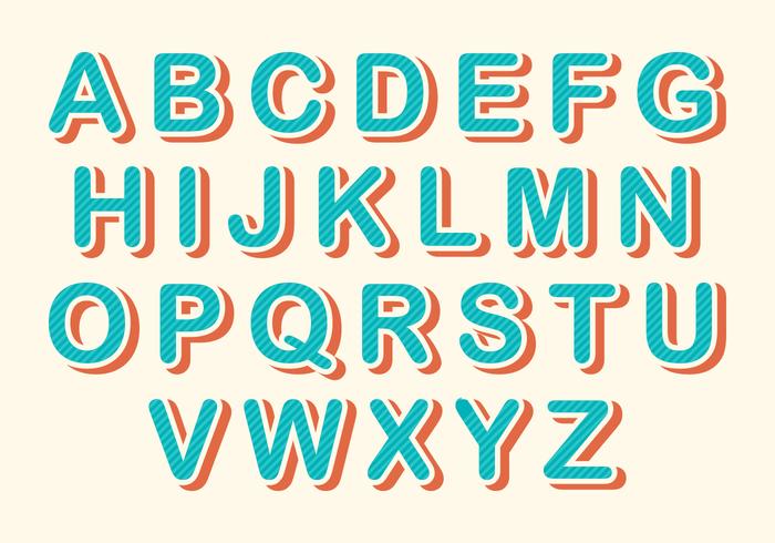Free Rounded Retro Alphabet Vector Free Rounded Retro Alphabet Vector