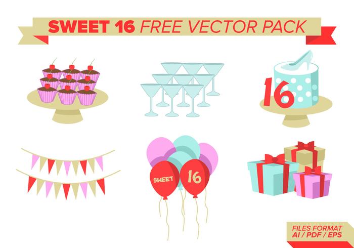 Sweet 16 Free Vector Pack Sweet 16 Free Vector Pack