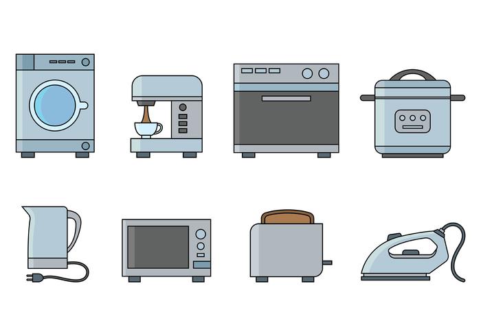 Conjunto De Icono Vector De Electrodomésticos