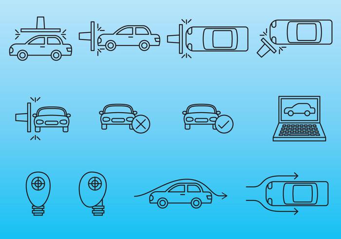 Iconos de prueba de coche vector