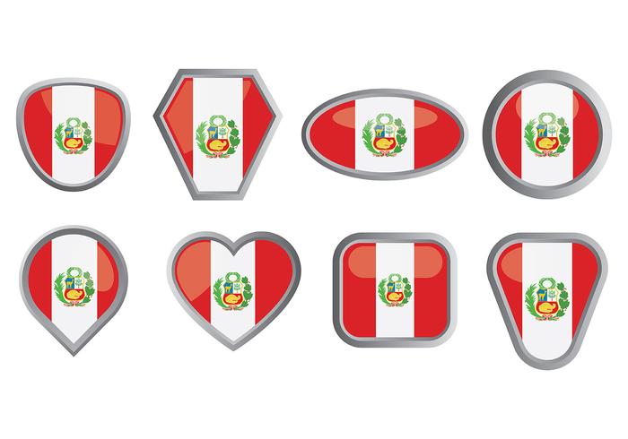 Libere los iconos de la bandera de Perú vector