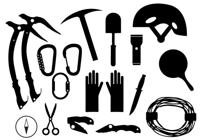 Set of Element Mountaineer silhouette vector