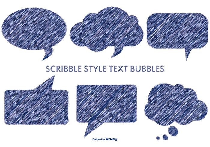 Pen Scribble Style Text Bubbles vector