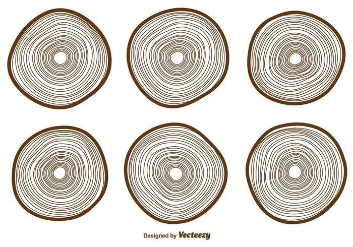 Vector Tree Rings Icons Collection