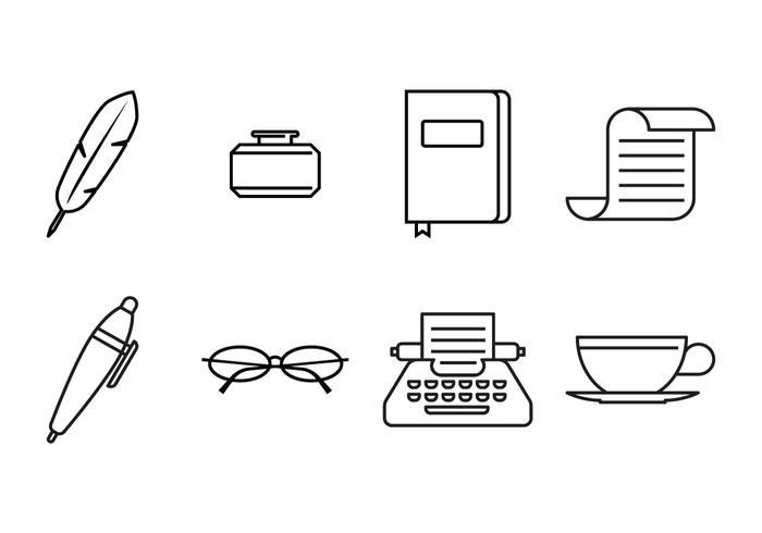 Writer Line Icon vector