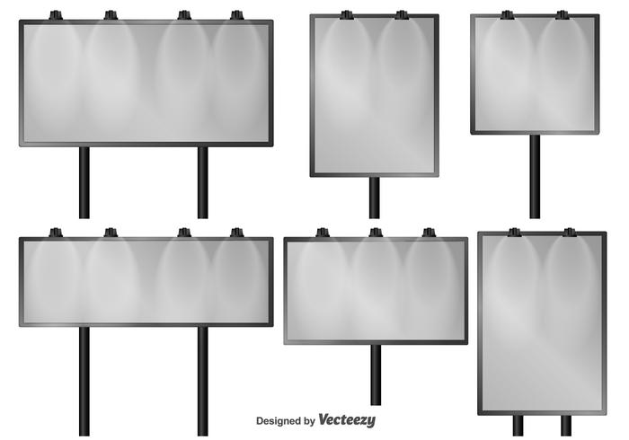 Set Of Outdoor Isolated Vector Billboards